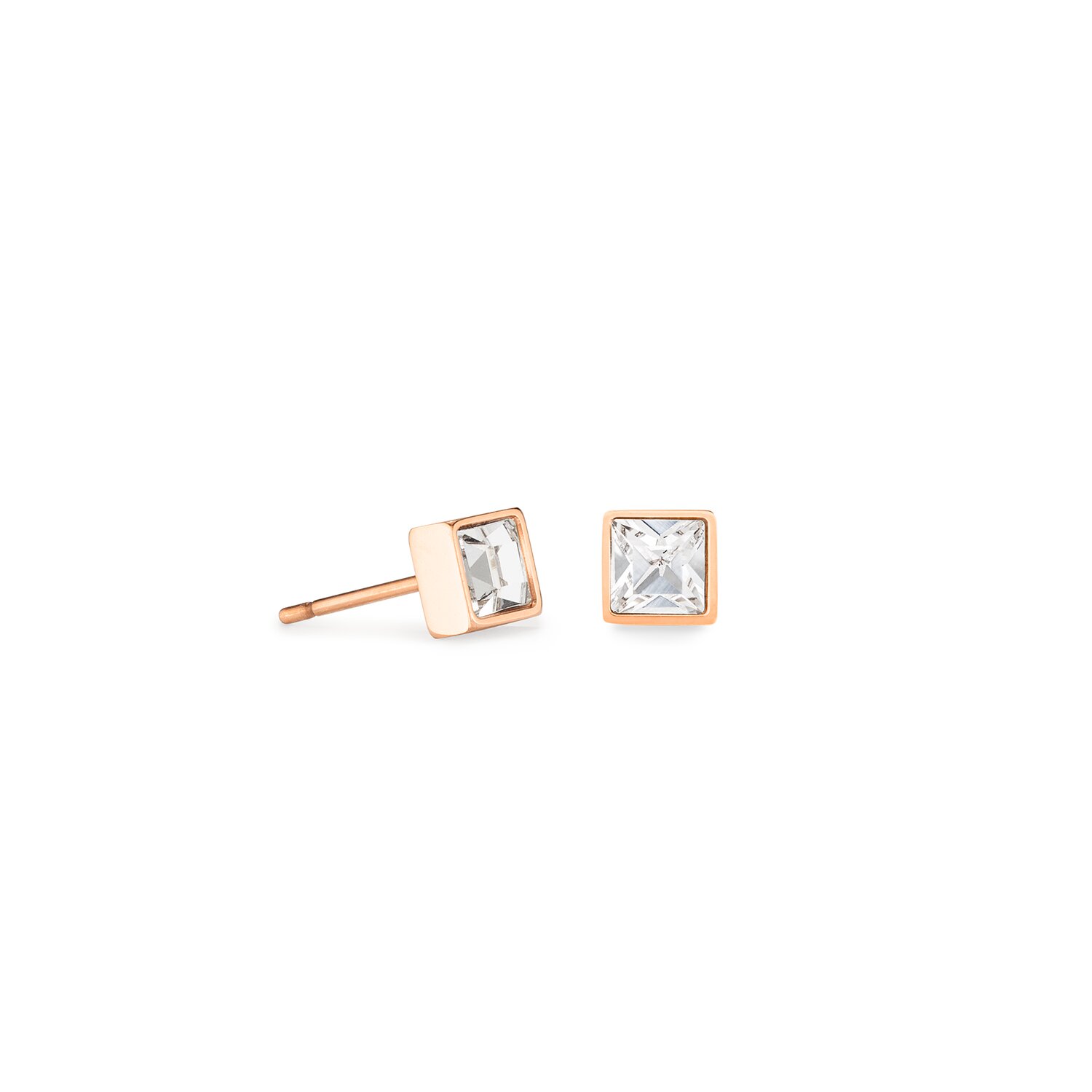 Earrings Square White Gold