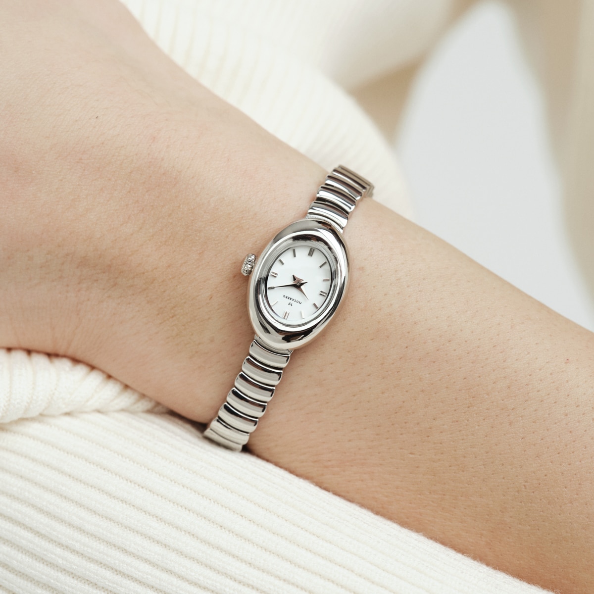 Belle Oval Petite Steel Watch