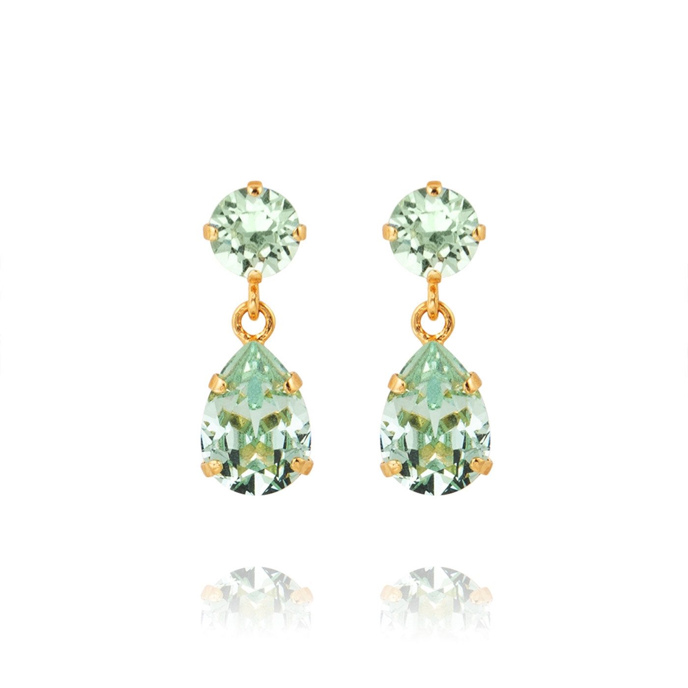 Mini Drop Earrings Gold / Chrysolite