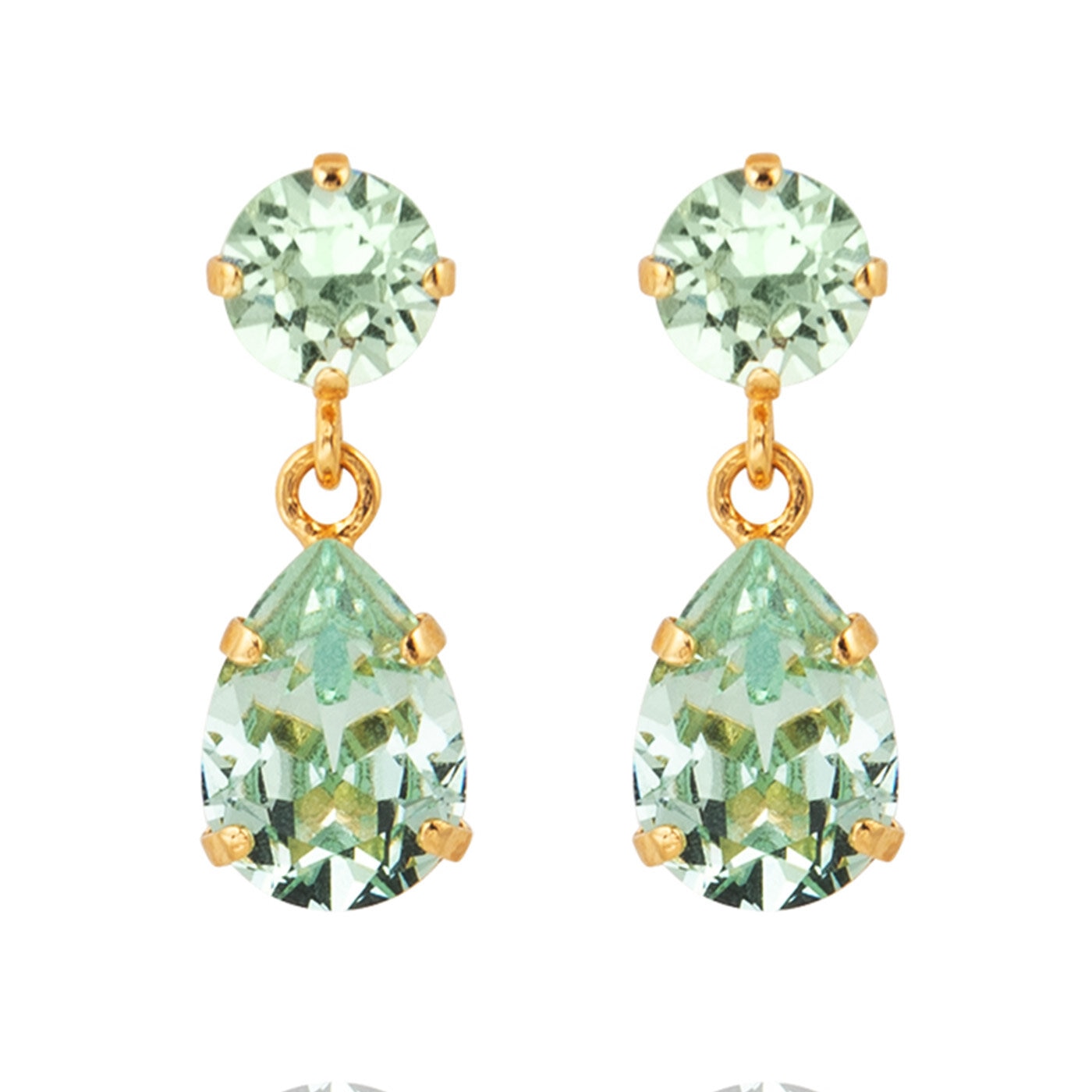 Mini Drop Earrings Gold / Chrysolite