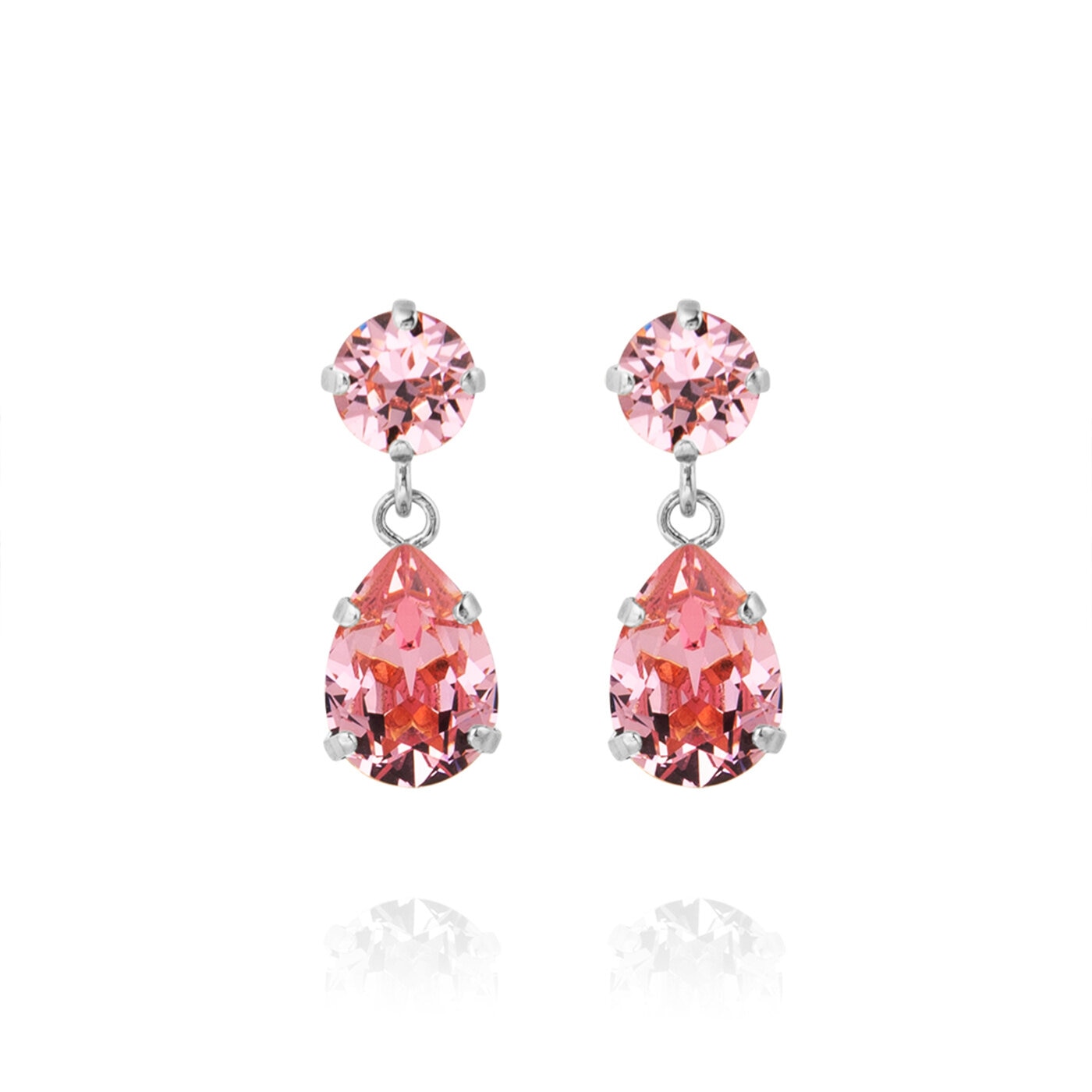 Mini Drop Earrings Rhodium / Light Rose