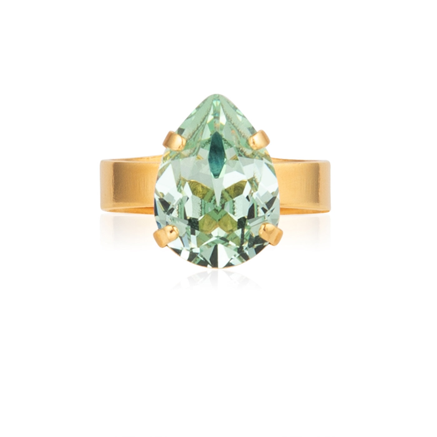 Mini Drop Ring Gold / Chrysolite