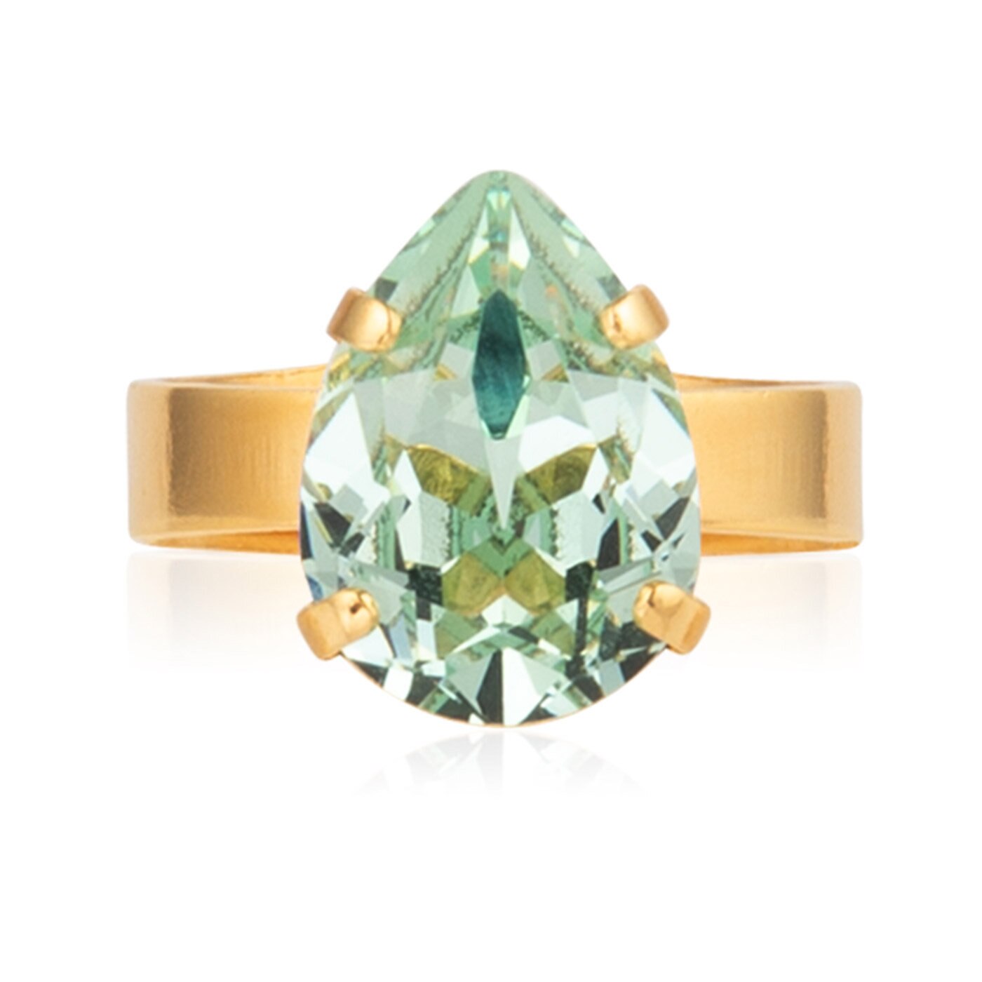 Mini Drop Ring Gold / Chrysolite