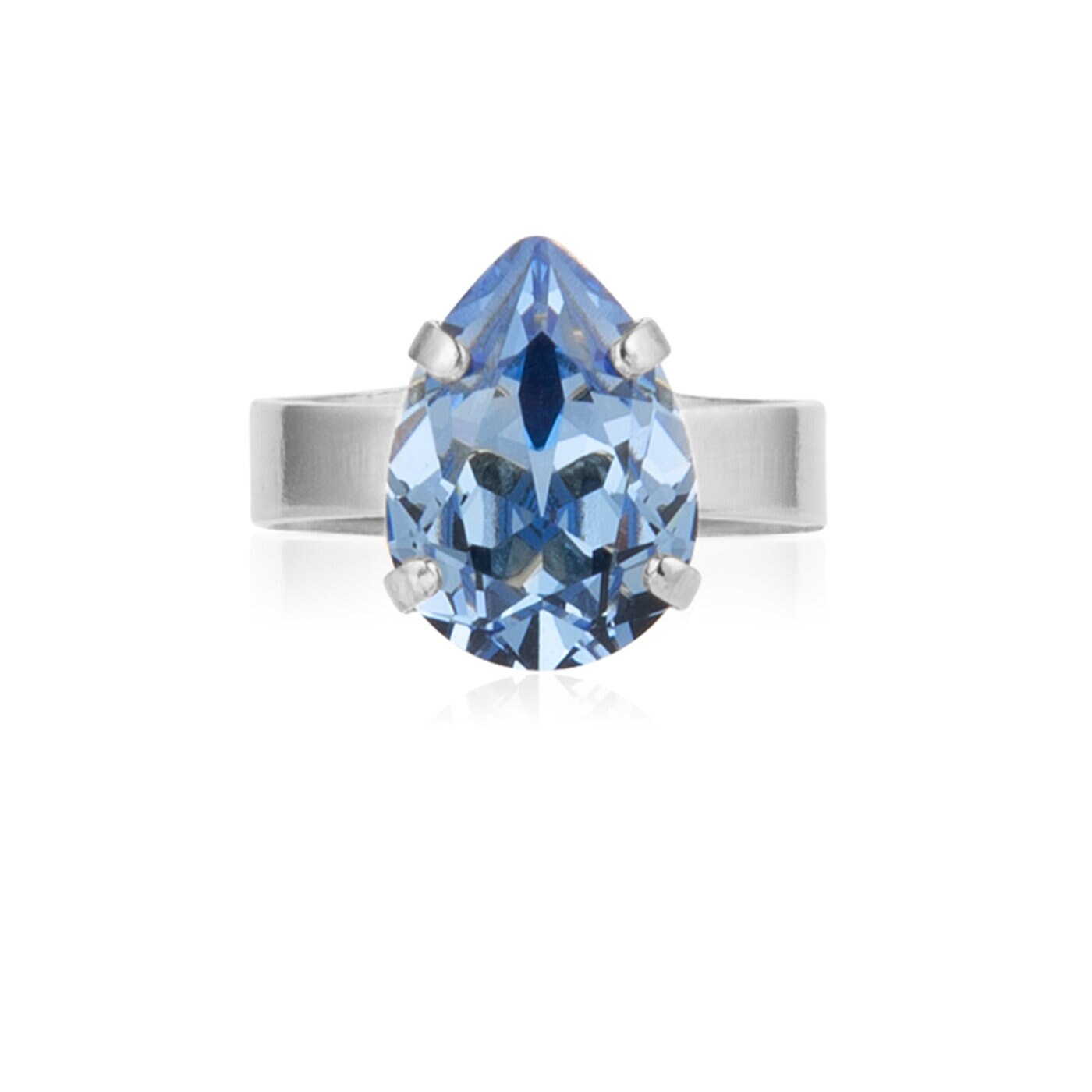 Mini Drop Ring Rhodium / Light Sapphire