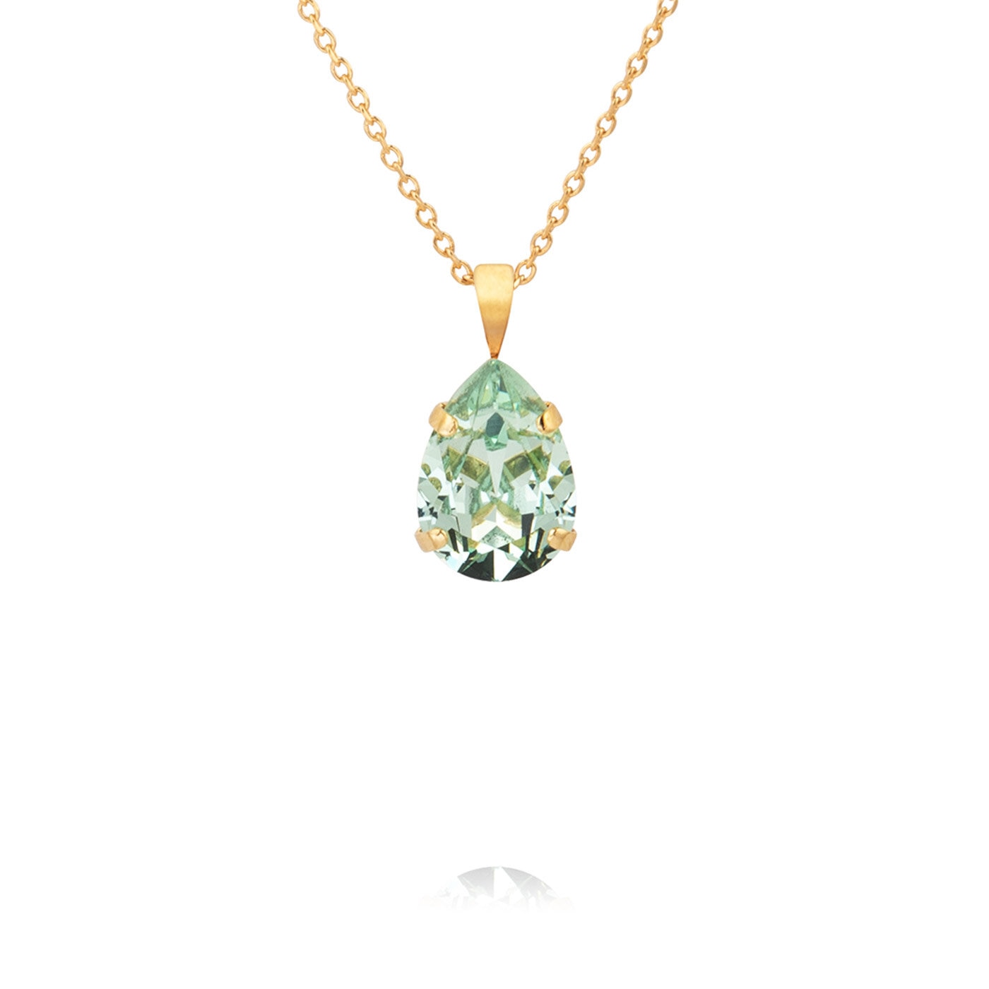 Mini Drop Necklace Gold / Chrysolite