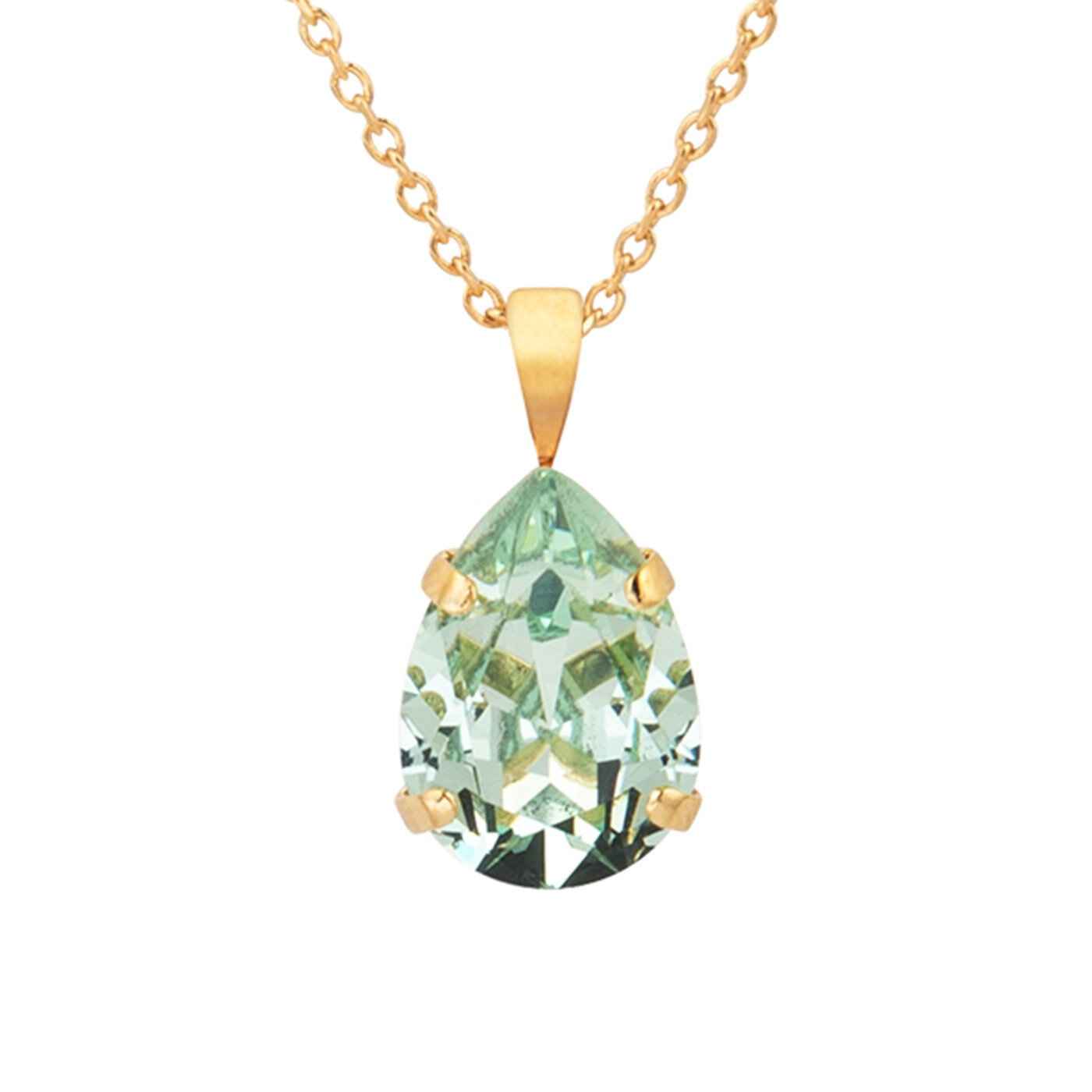 Mini Drop Necklace Gold / Chrysolite