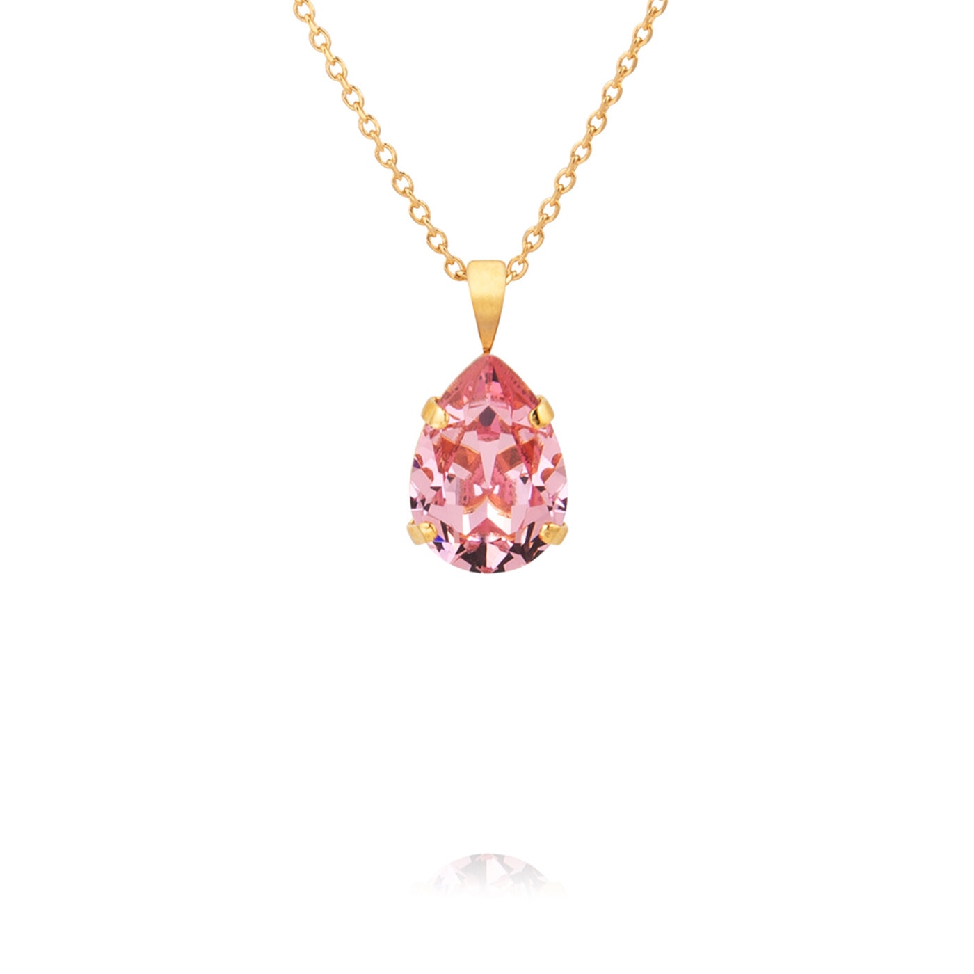 Mini Drop Necklace Gold / Light Rose
