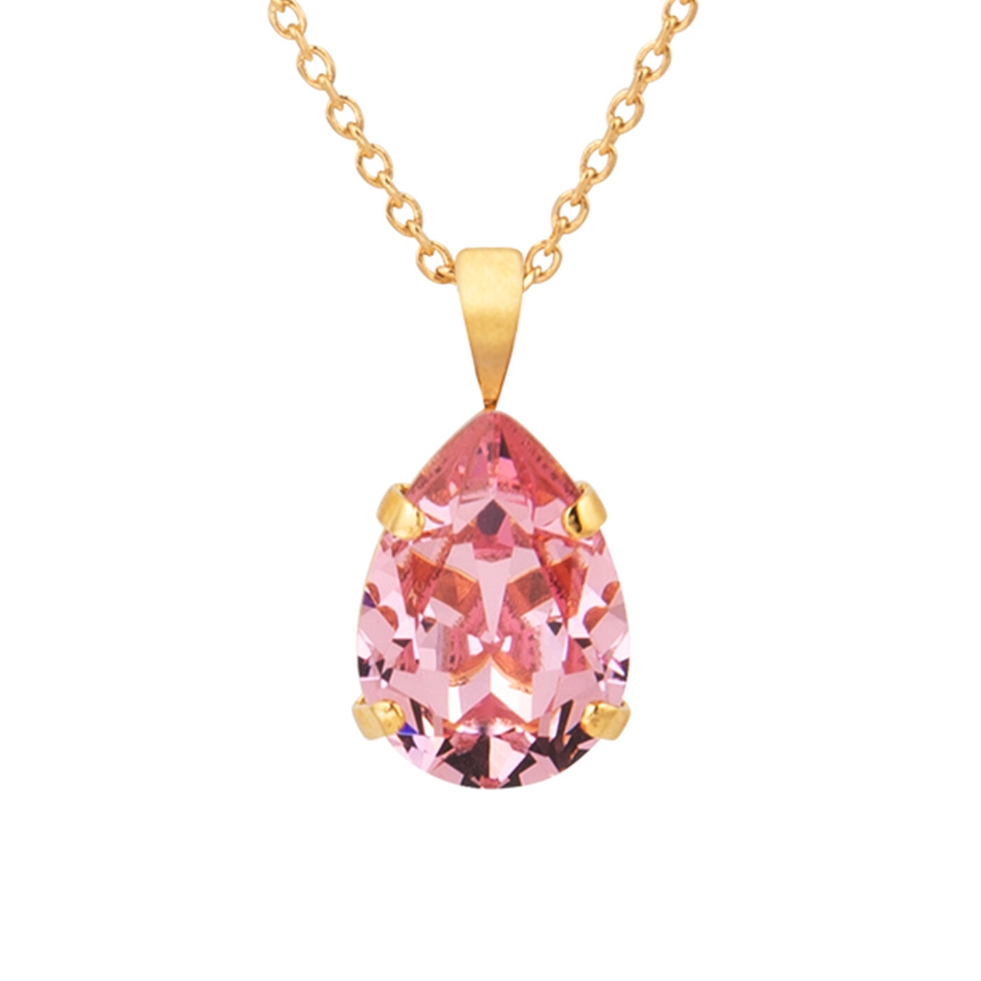 Mini Drop Necklace Gold / Light Rose