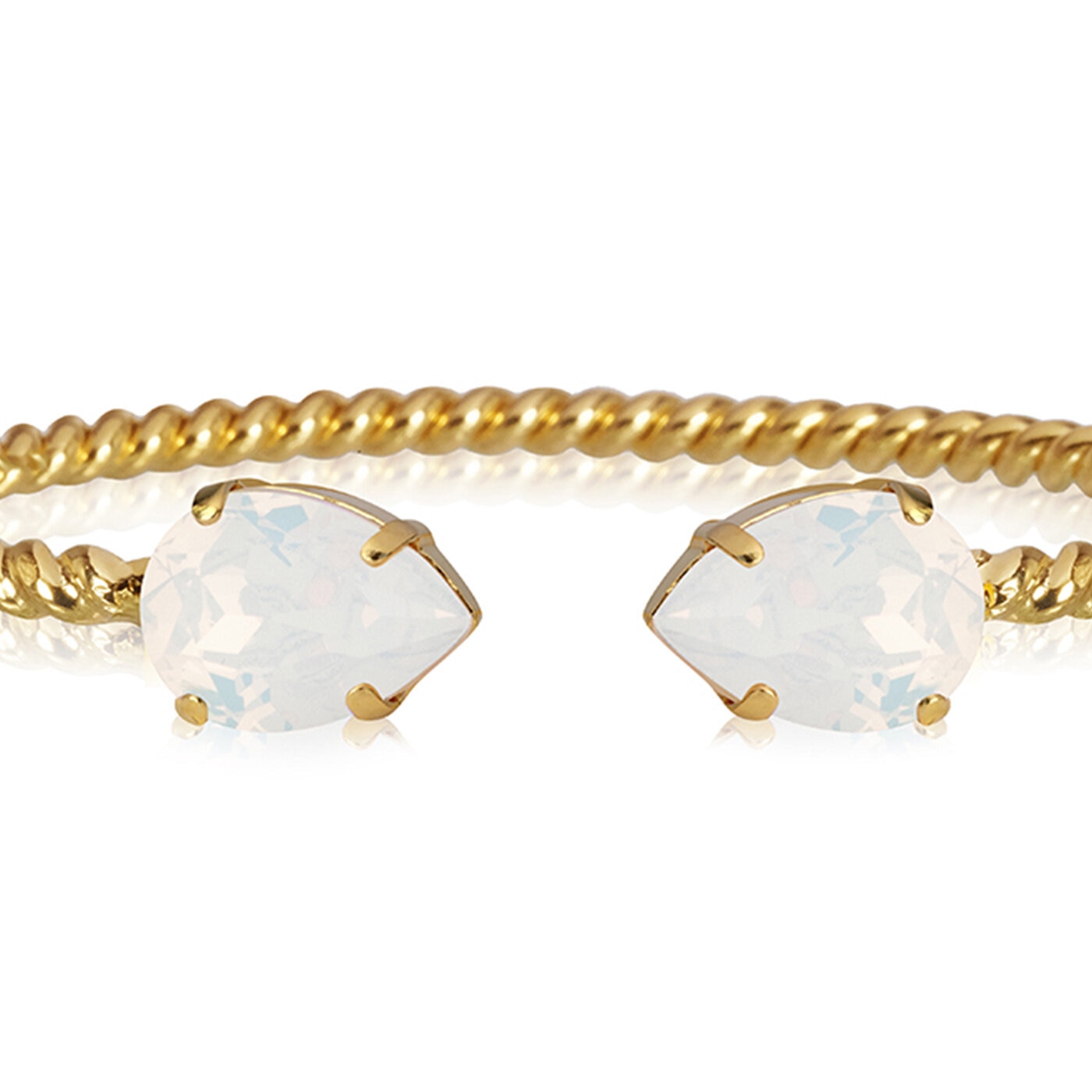 Mini Drop Bracelet Gold White Opal