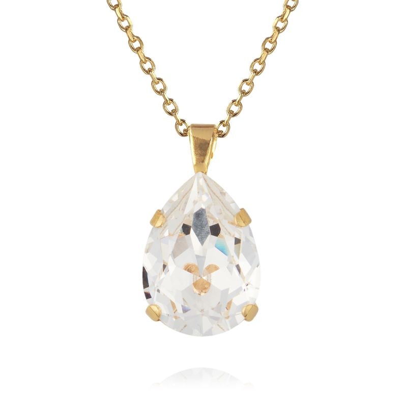 Classic Drop Necklace Gold / Crystal