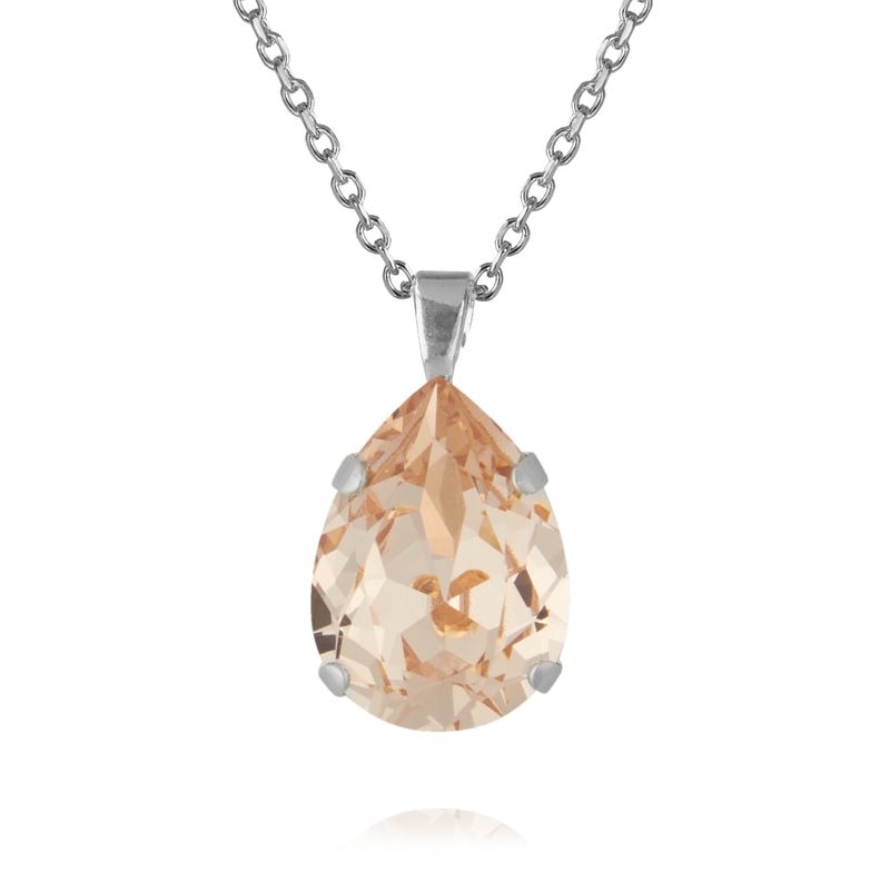 Classic Drop Necklace Rhodium / Silk