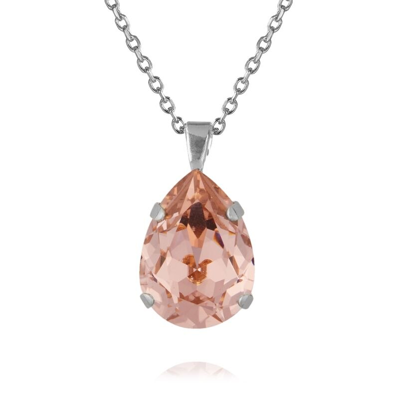 Classic Drop Necklace Rhodium / Vintage Rose