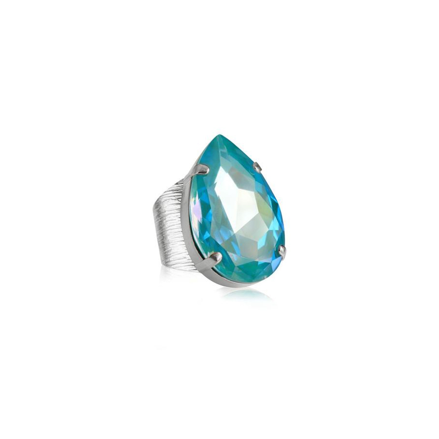 Perfect Drop Ring Rhodium Laguna Delite