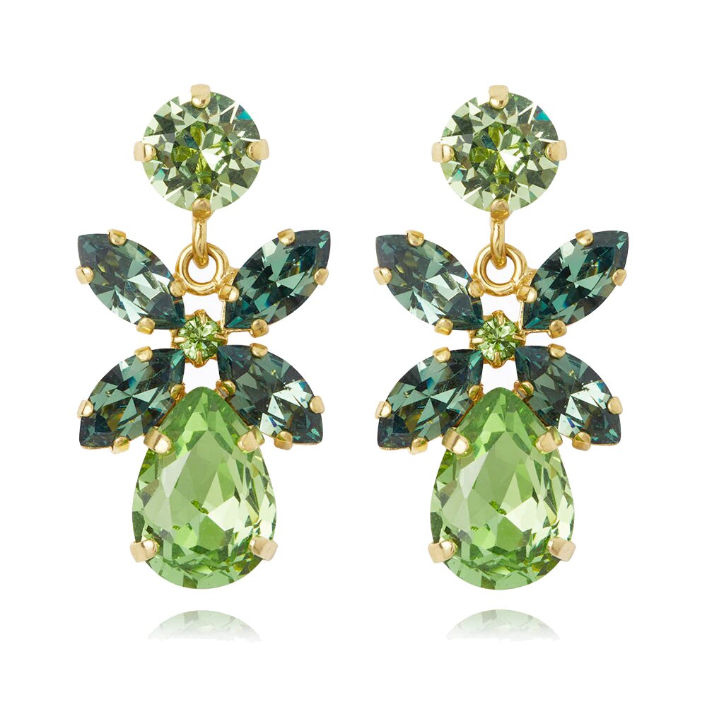 Mini Dione Earrings Gold / Peridot