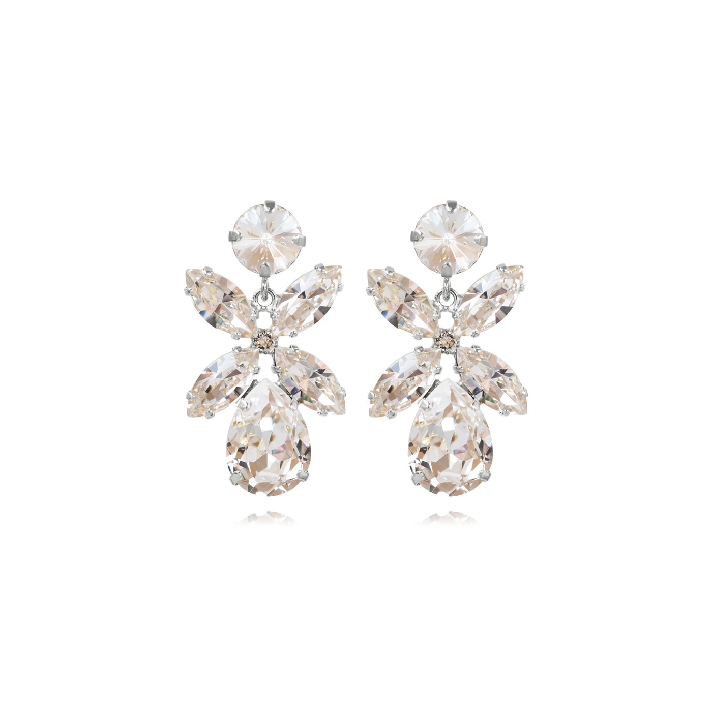 Dione Earring Rhodium Crystal