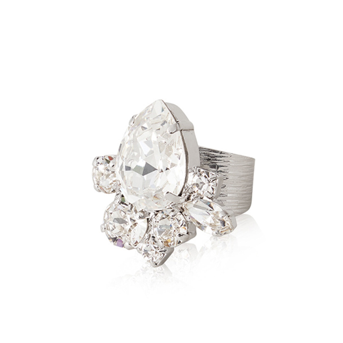 Nyx Ring Rhodium / Crystal