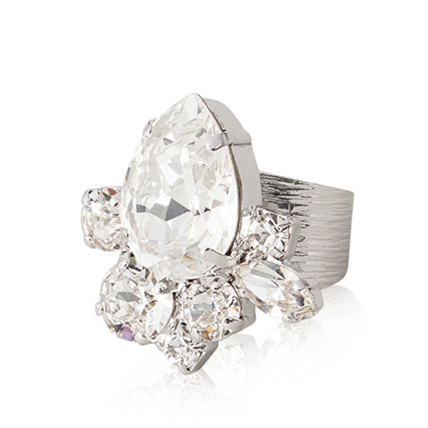 Nyx Ring Rhodium / Crystal