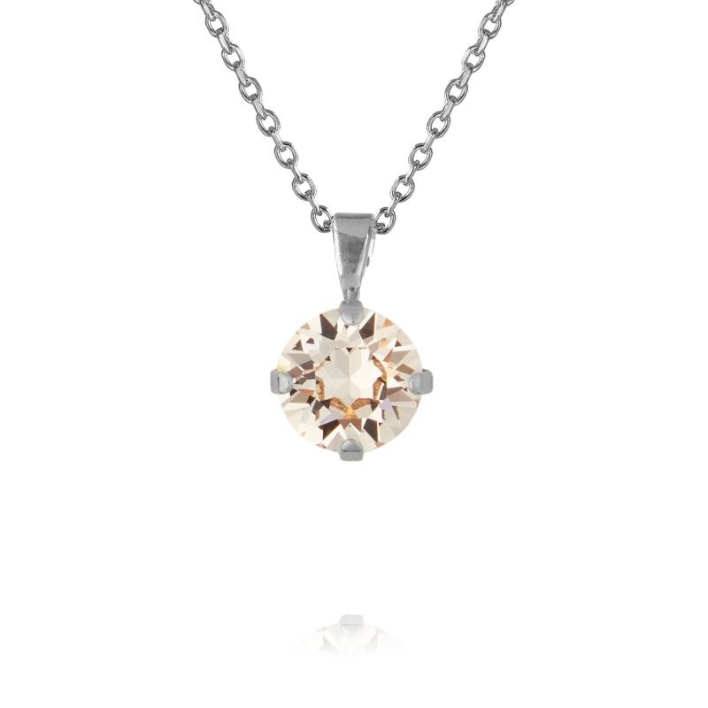Classic Petite Necklace Rhodium / Silk