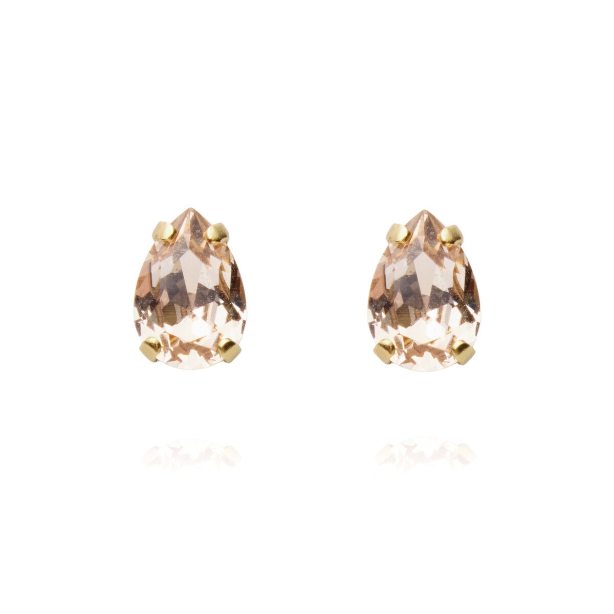 Petite Drop Stud Earrings Gold / Light Silk
