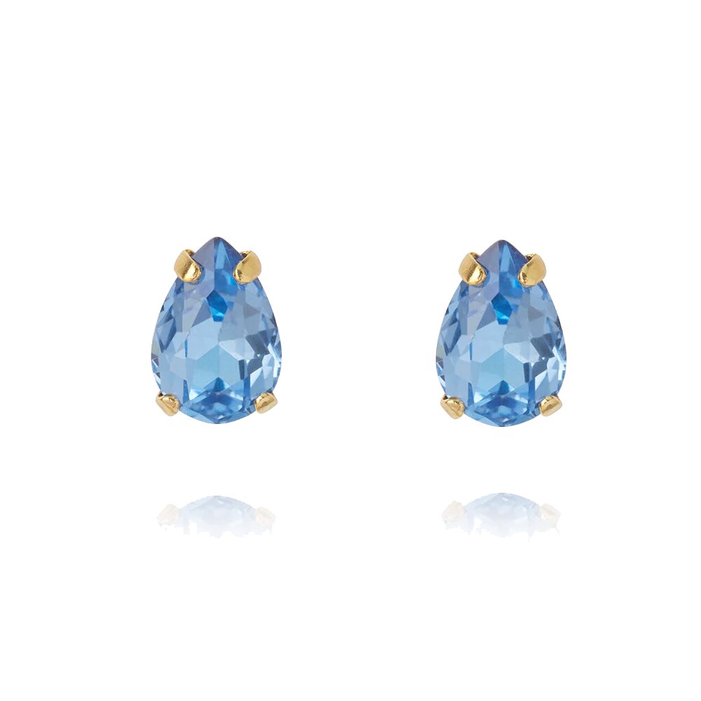 Petite Drop Stud Gold / Lapis