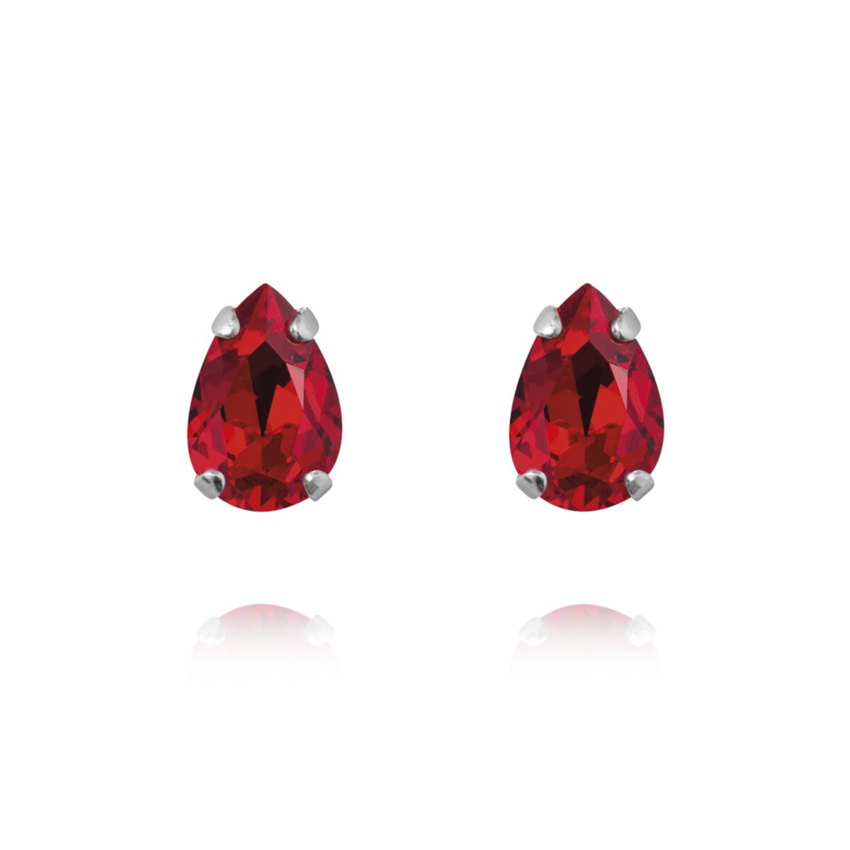 Petite Drop Stud Earrings / Light Siam