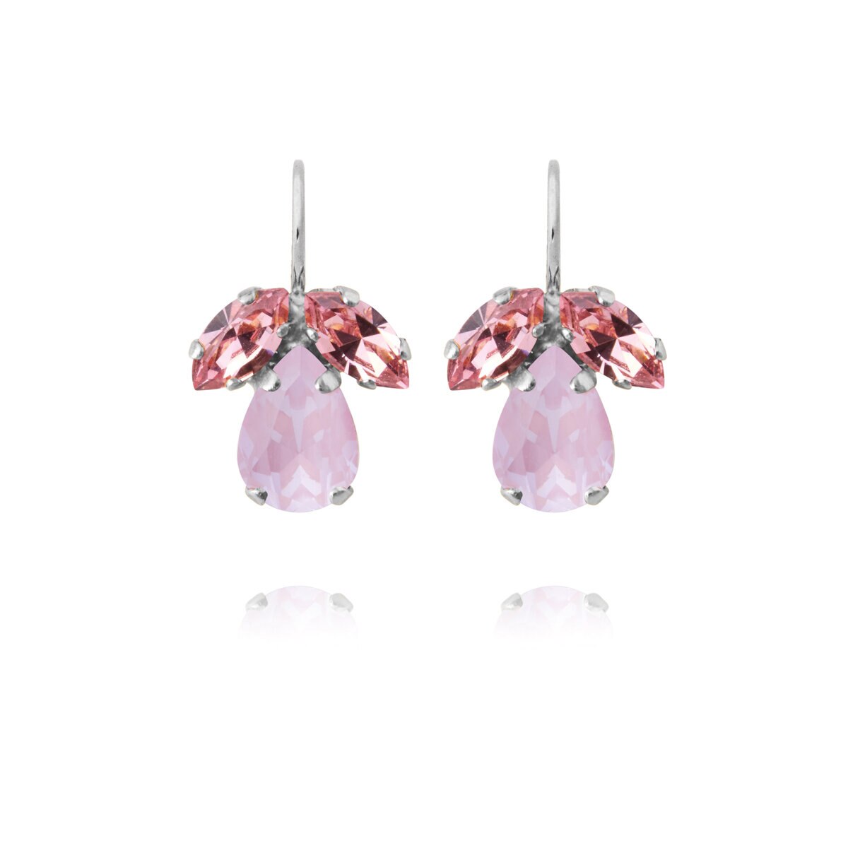 Timo Earrings Rhodium / Soft Pink Combo