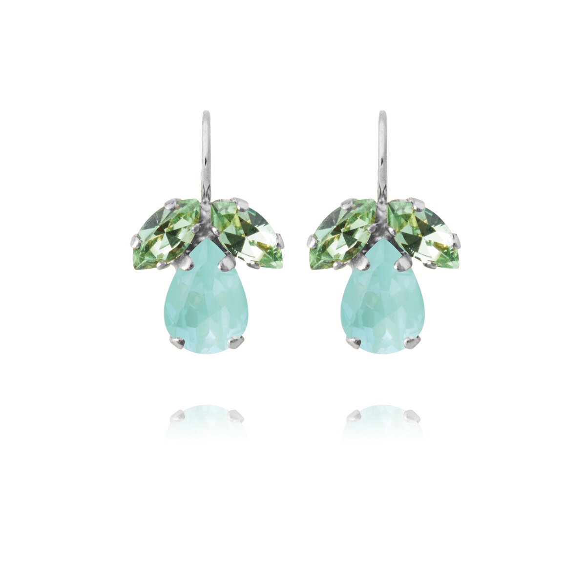 Timo Earrings Rhodium / Soft Mint Combo