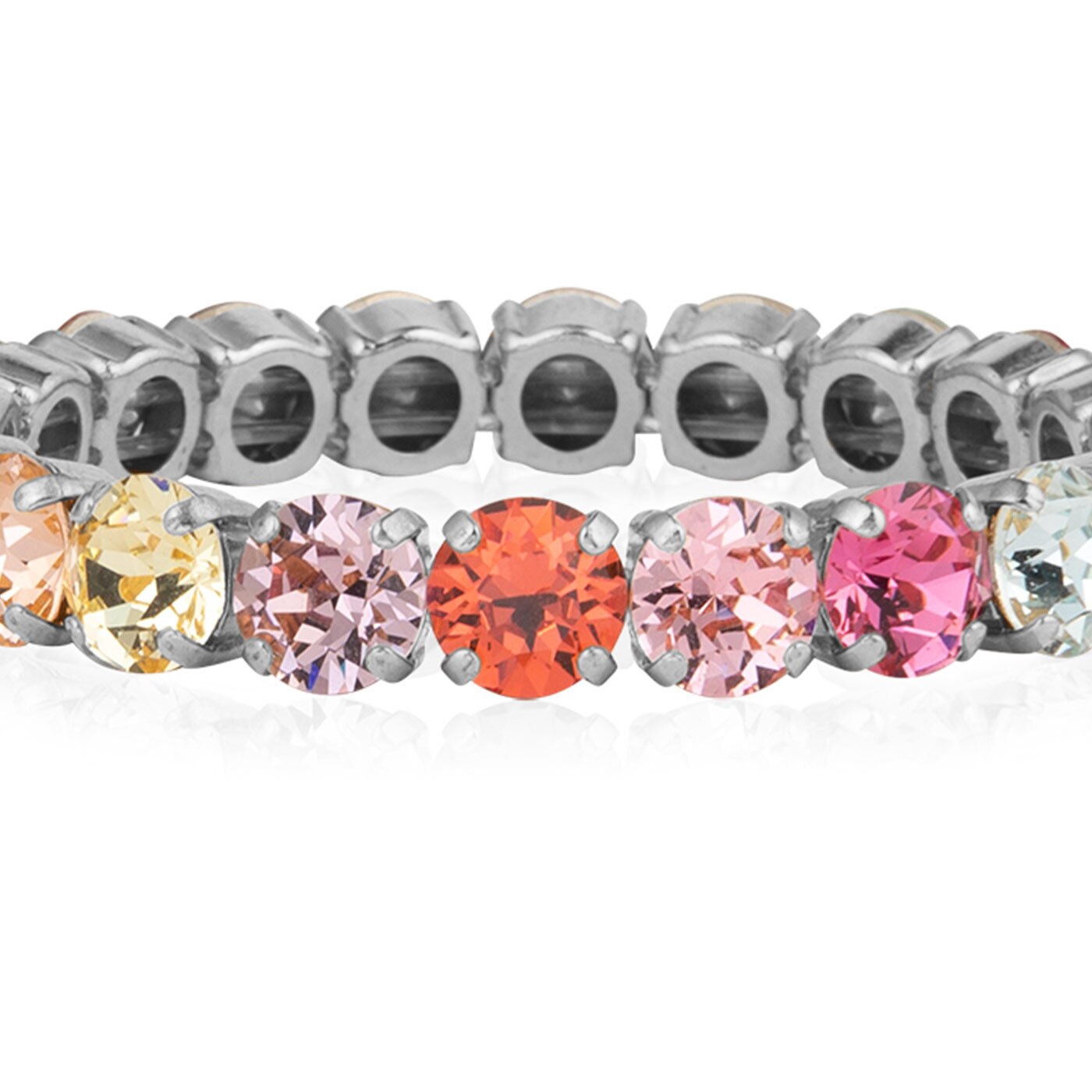Gia Stud Bracelet Rhodium / Pastel Rainbow