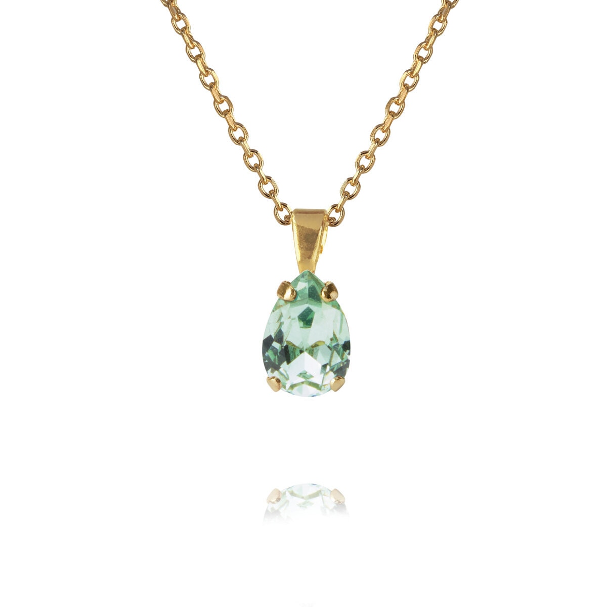 Petite Drop Necklace Gold Chrysolite