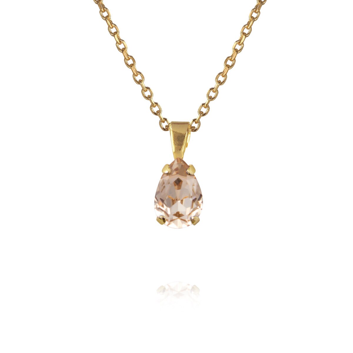Petite Drop Necklace Gold / Light Silk