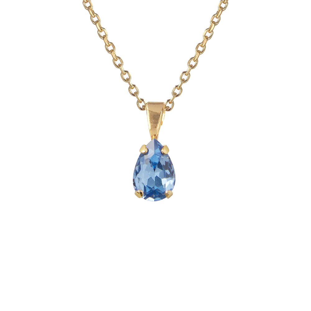 Petite Drop Necklace Gold / Lapis