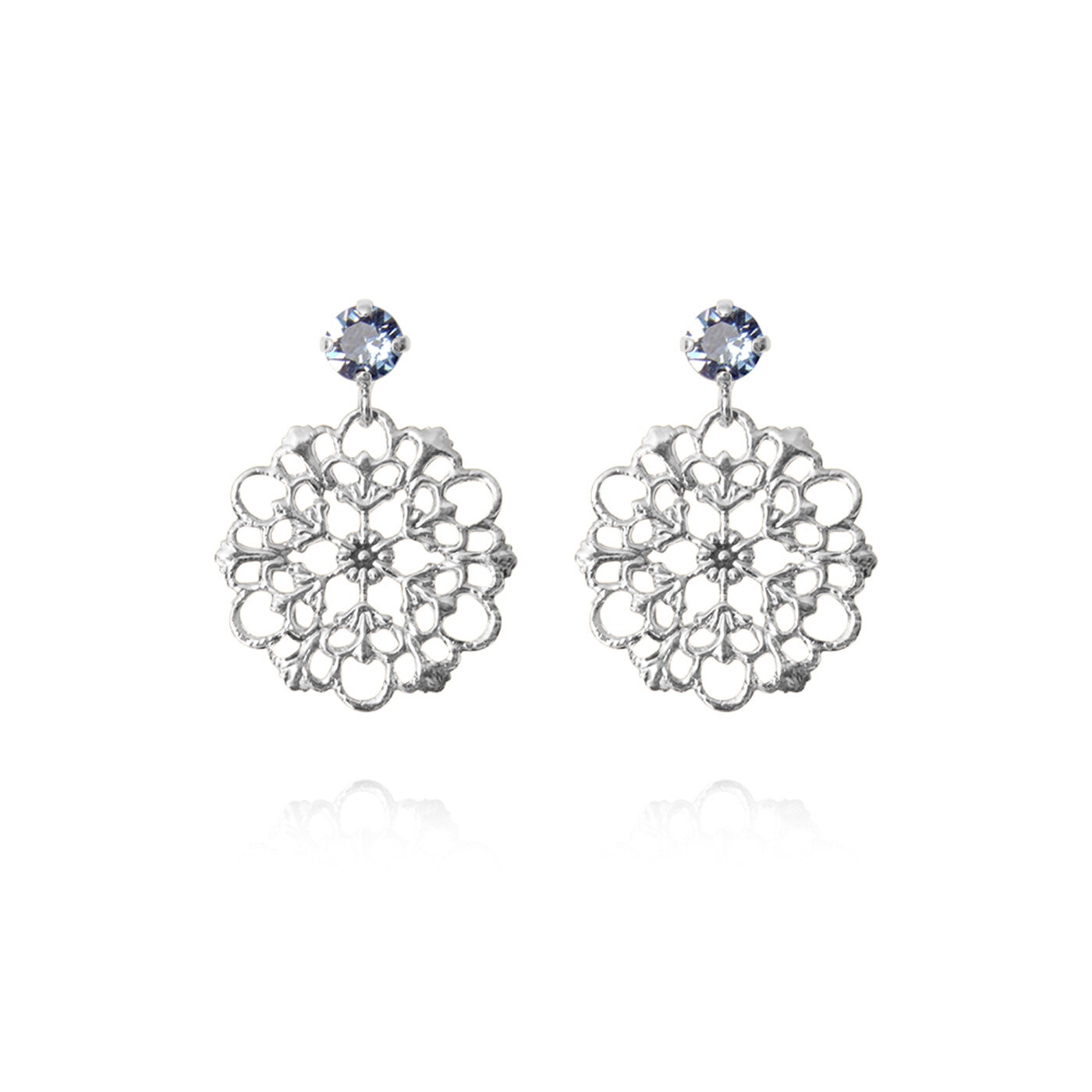 Andrea Earrings Rhodium / Light Sapphire