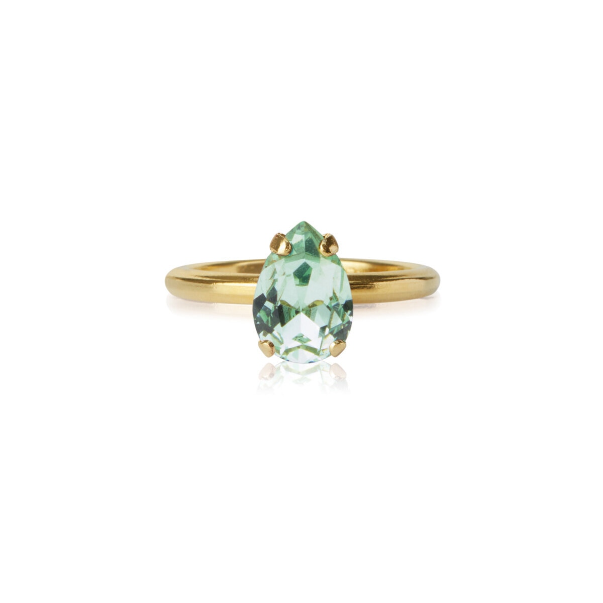 Petite Drop Ring Gold Chrysolite