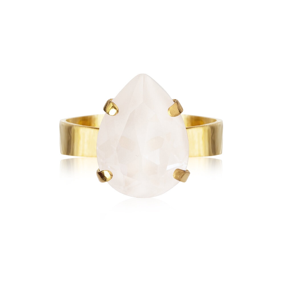 Mini Drop Ring Gold Electric White