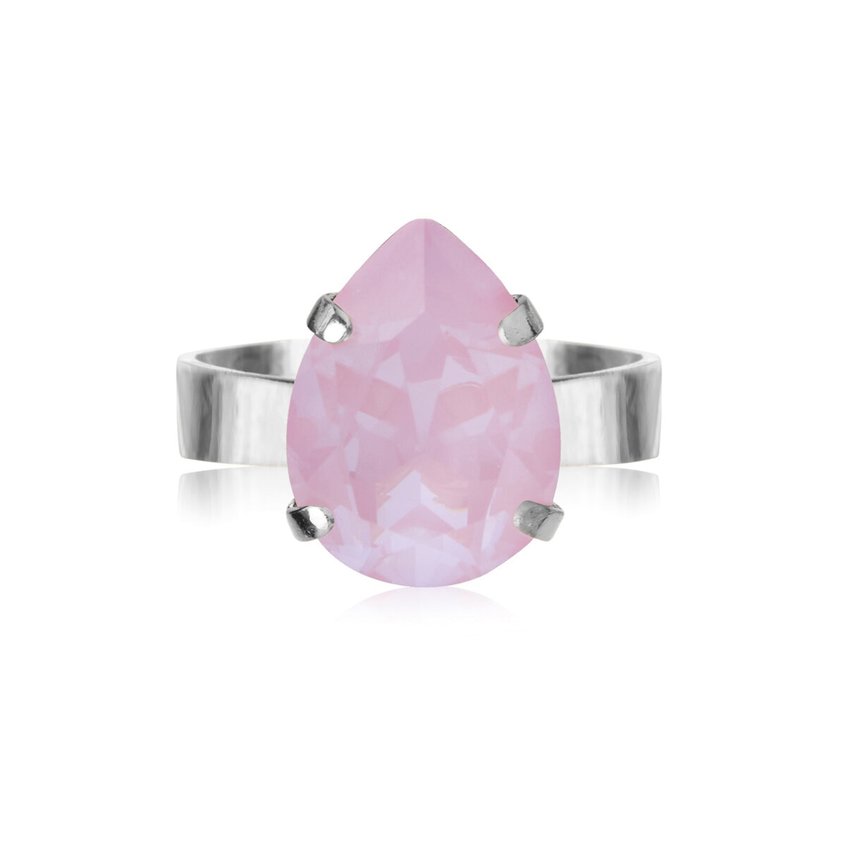Mini Drop Ring Rhodium / Soft Pink