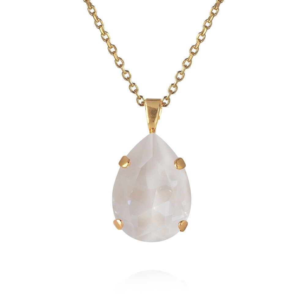 Mini Drop Necklace Gold Electric White