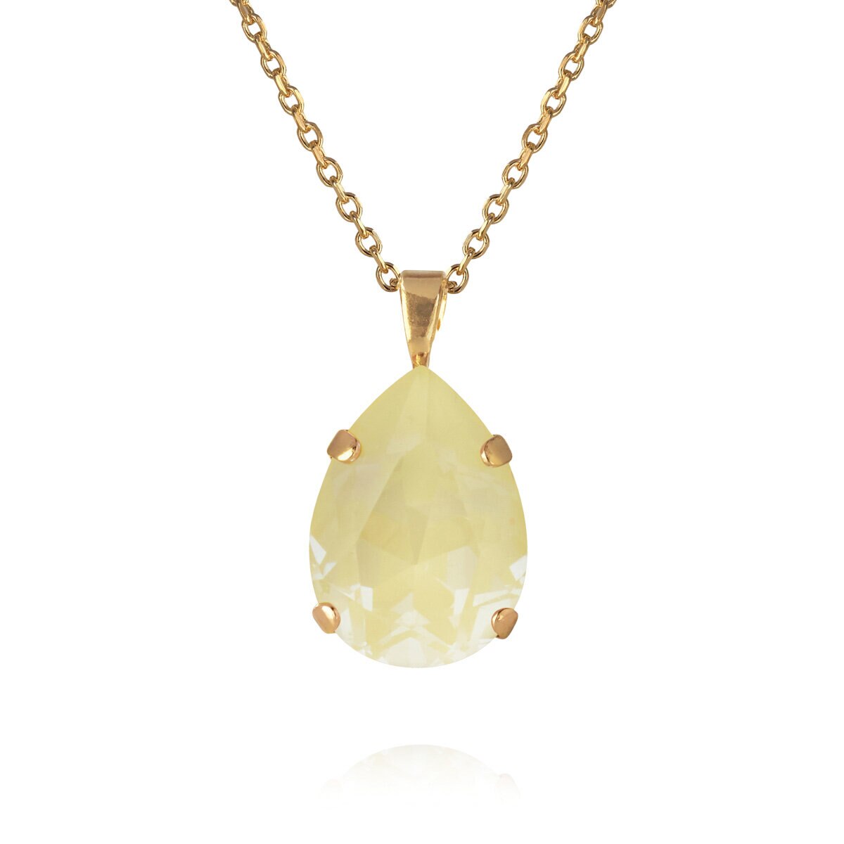 Mini Drop Necklace Gold Soft Yellow