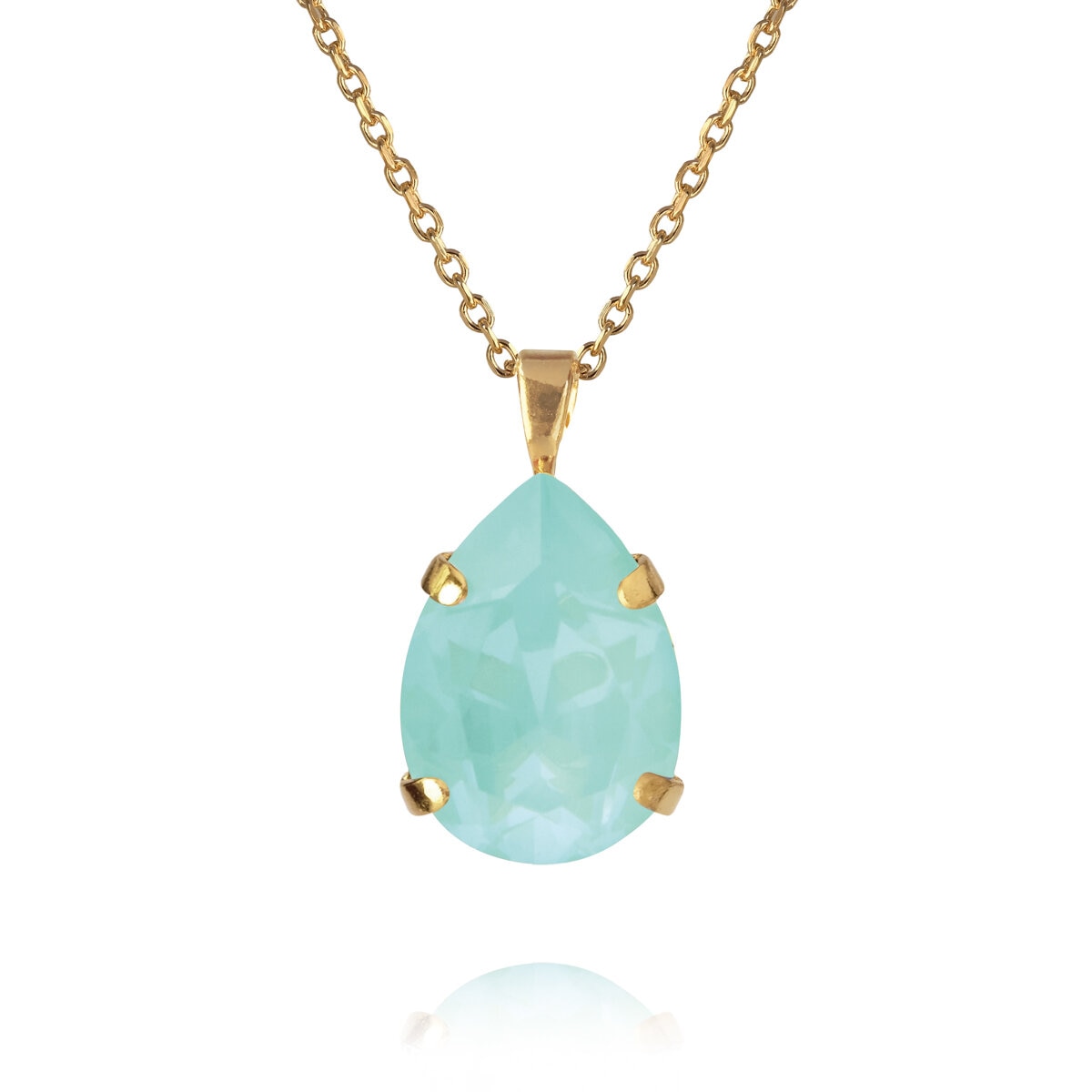 Mini Drop Necklace Gold / Soft Mint