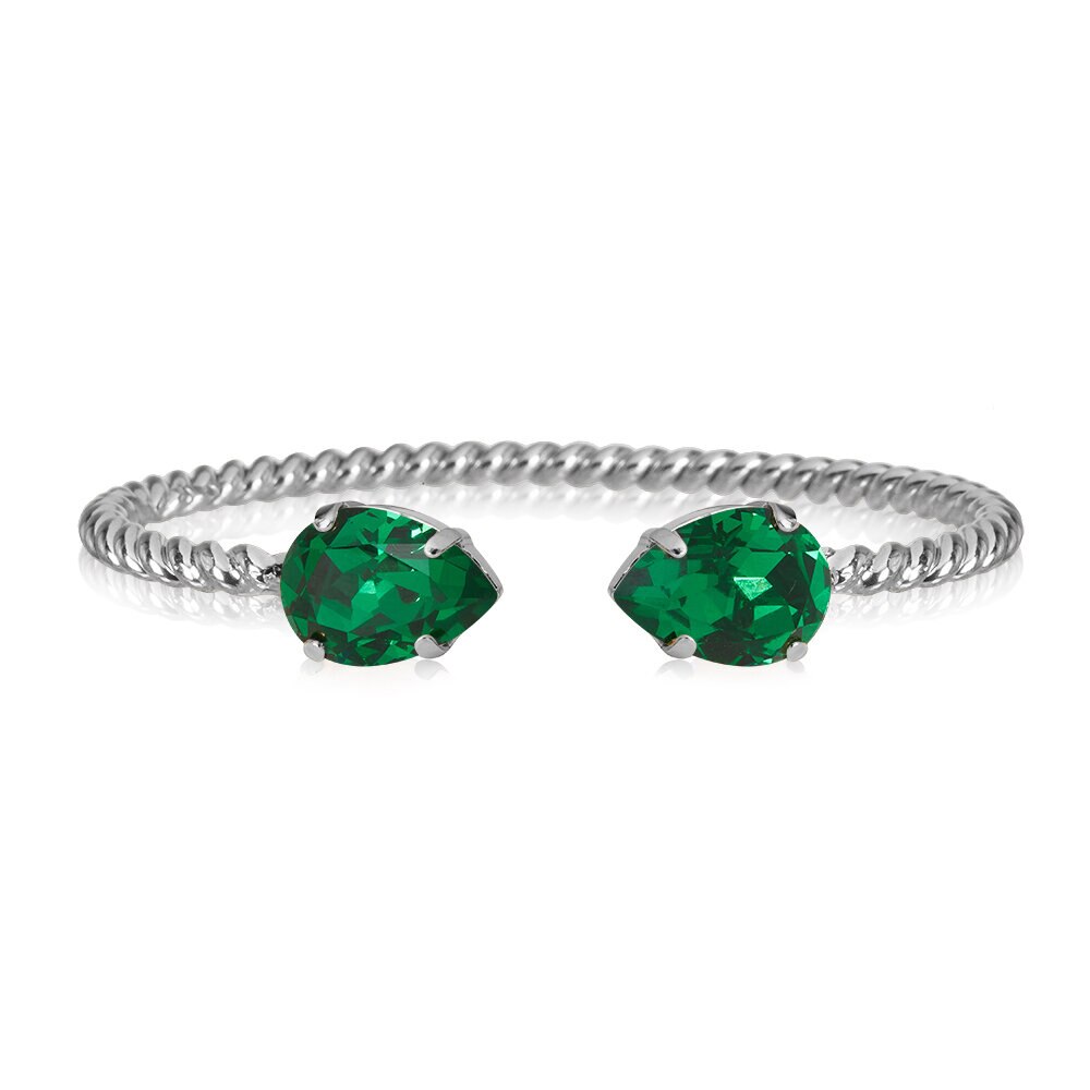 Mini Drop Bracelet Rhodium Majestic Green