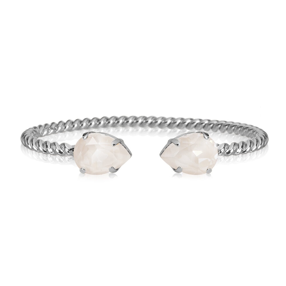 Mini Drop Bracelet Rhodium Electric White