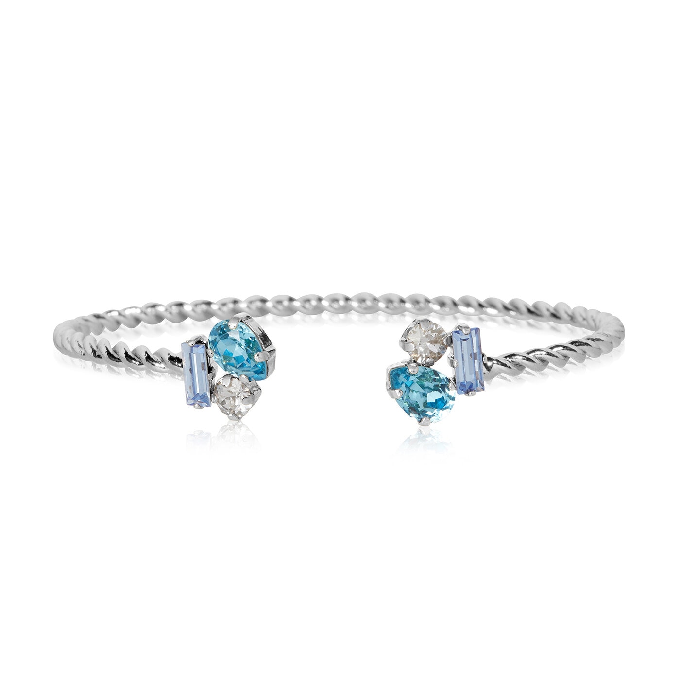 Isa Bracelet Rhodium / Aquamarine combo