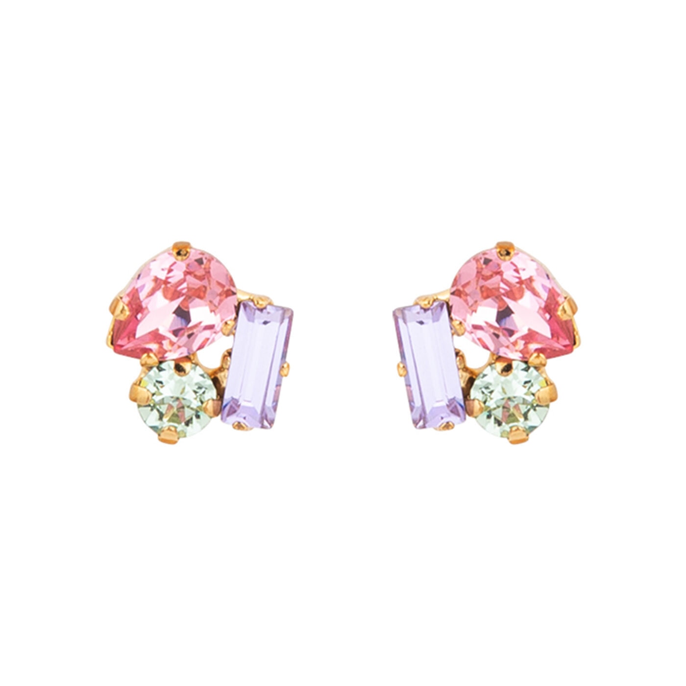 Isa Earrings Gold / Pastel Combo