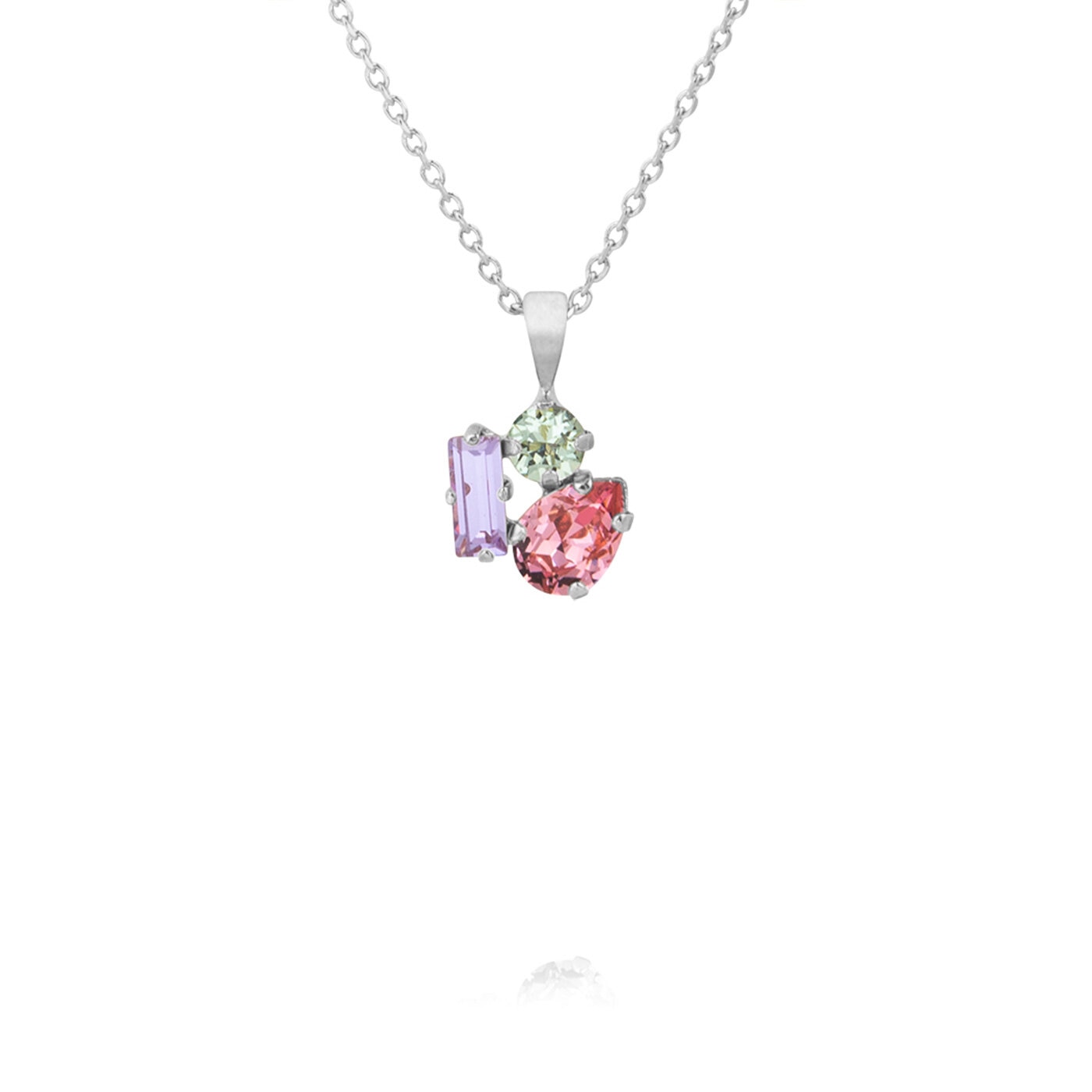 Isa Necklace Rhodium / Pastel Combo