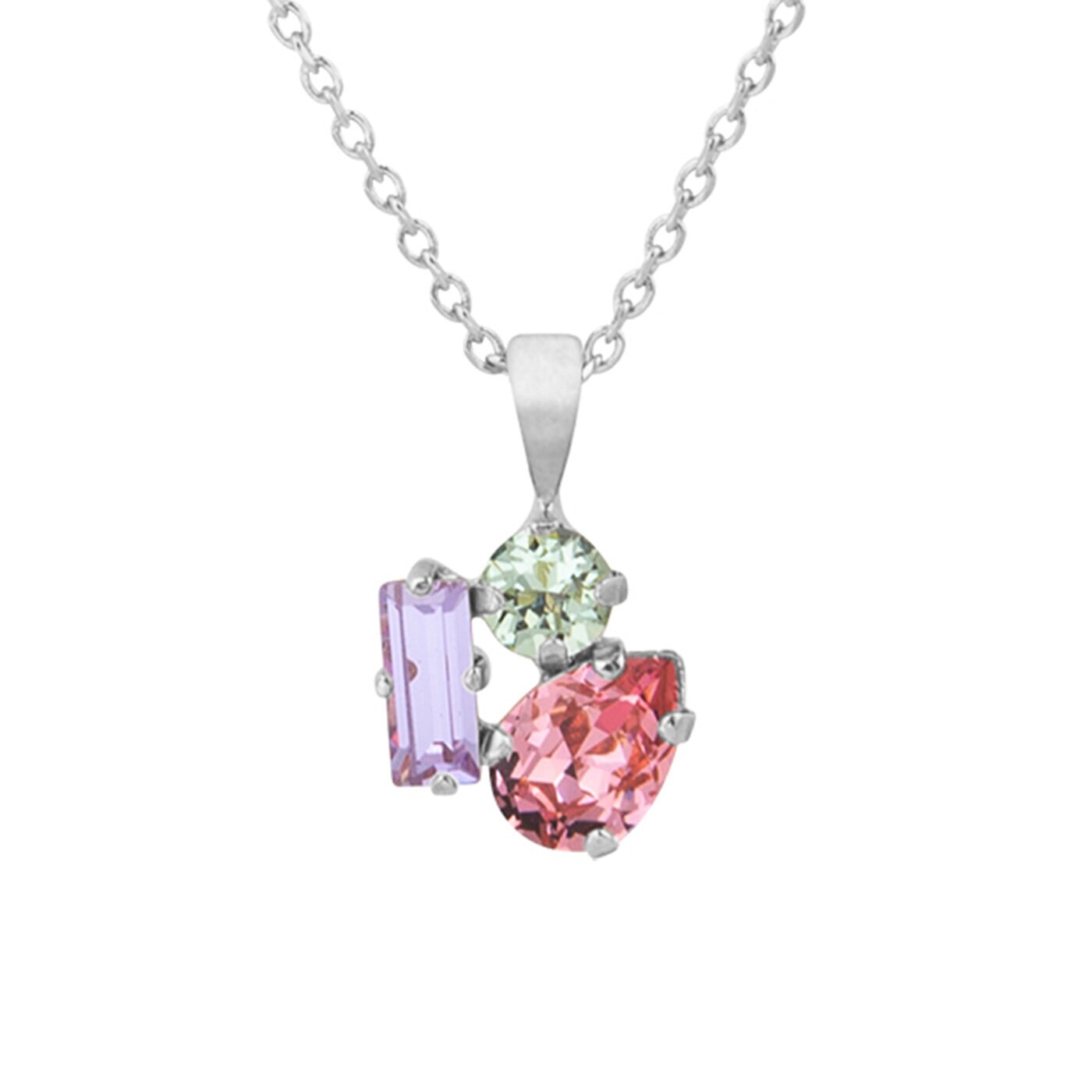 Isa Necklace Rhodium / Pastel Combo