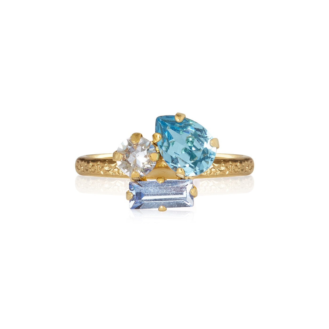 Isa Ring Gold / Aquamarine combo