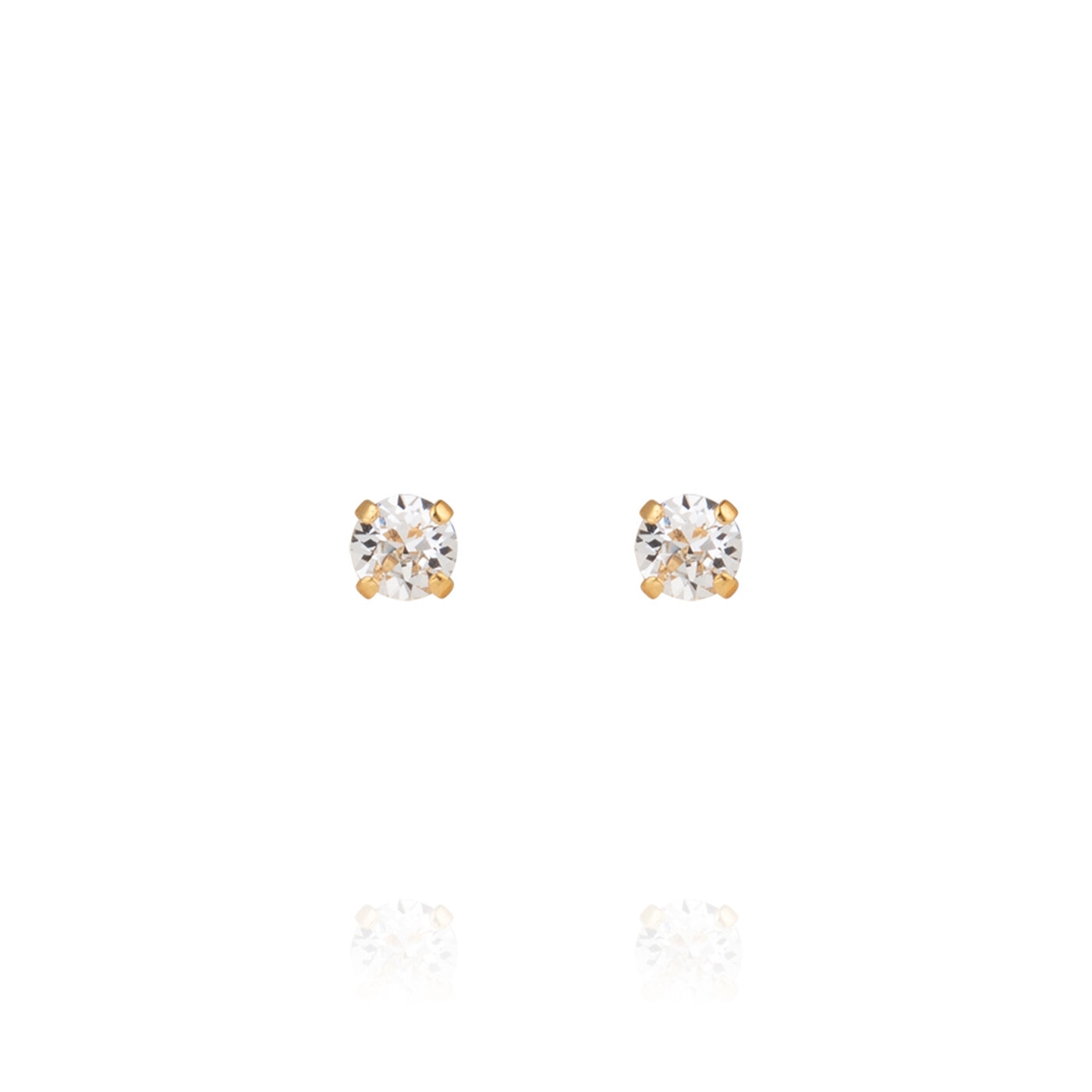 Mini Stud Earrings Gold / Crystal