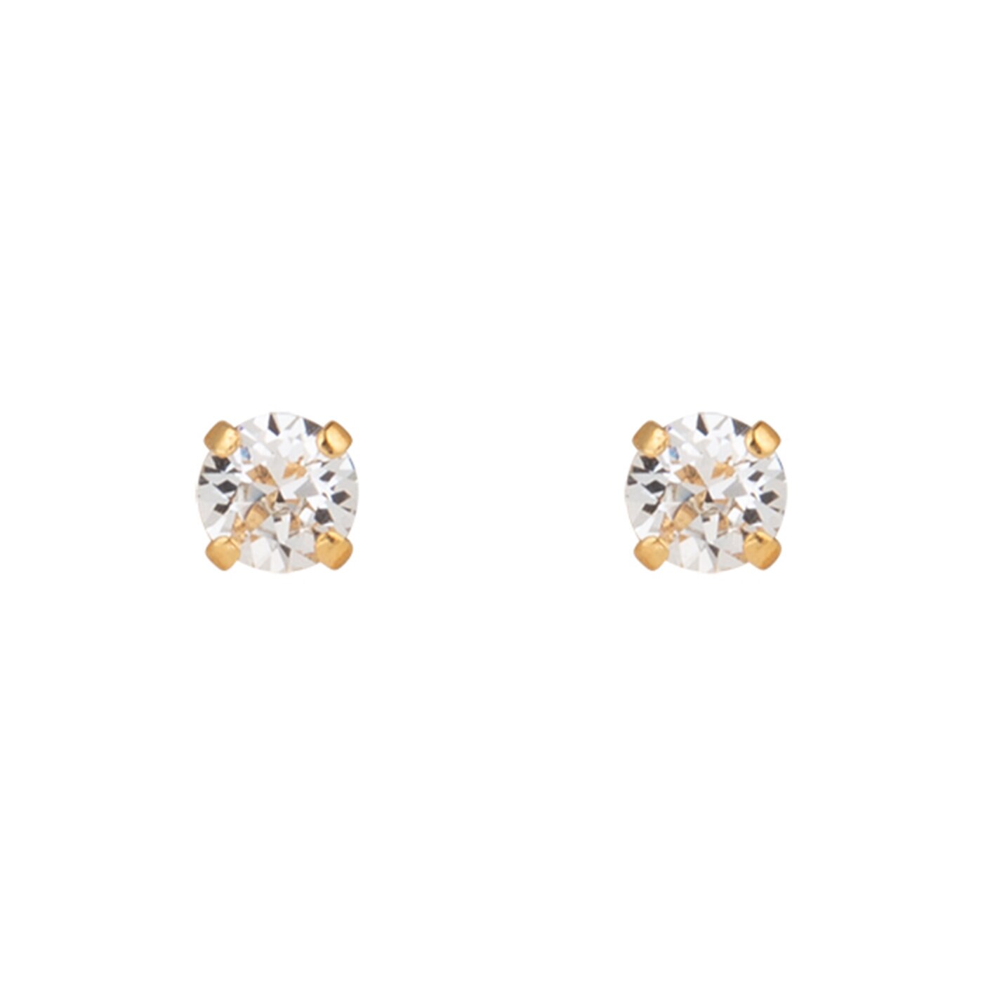 Mini Stud Earrings Gold / Crystal