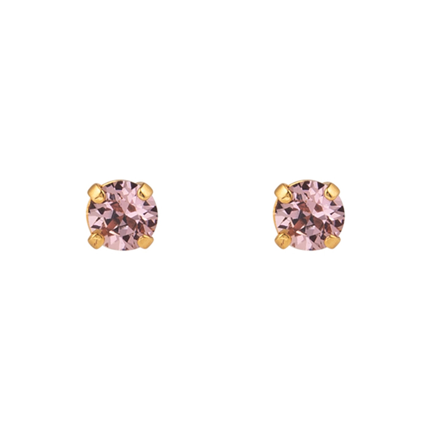 Mini Stud Earrings Gold / Light Amethyst