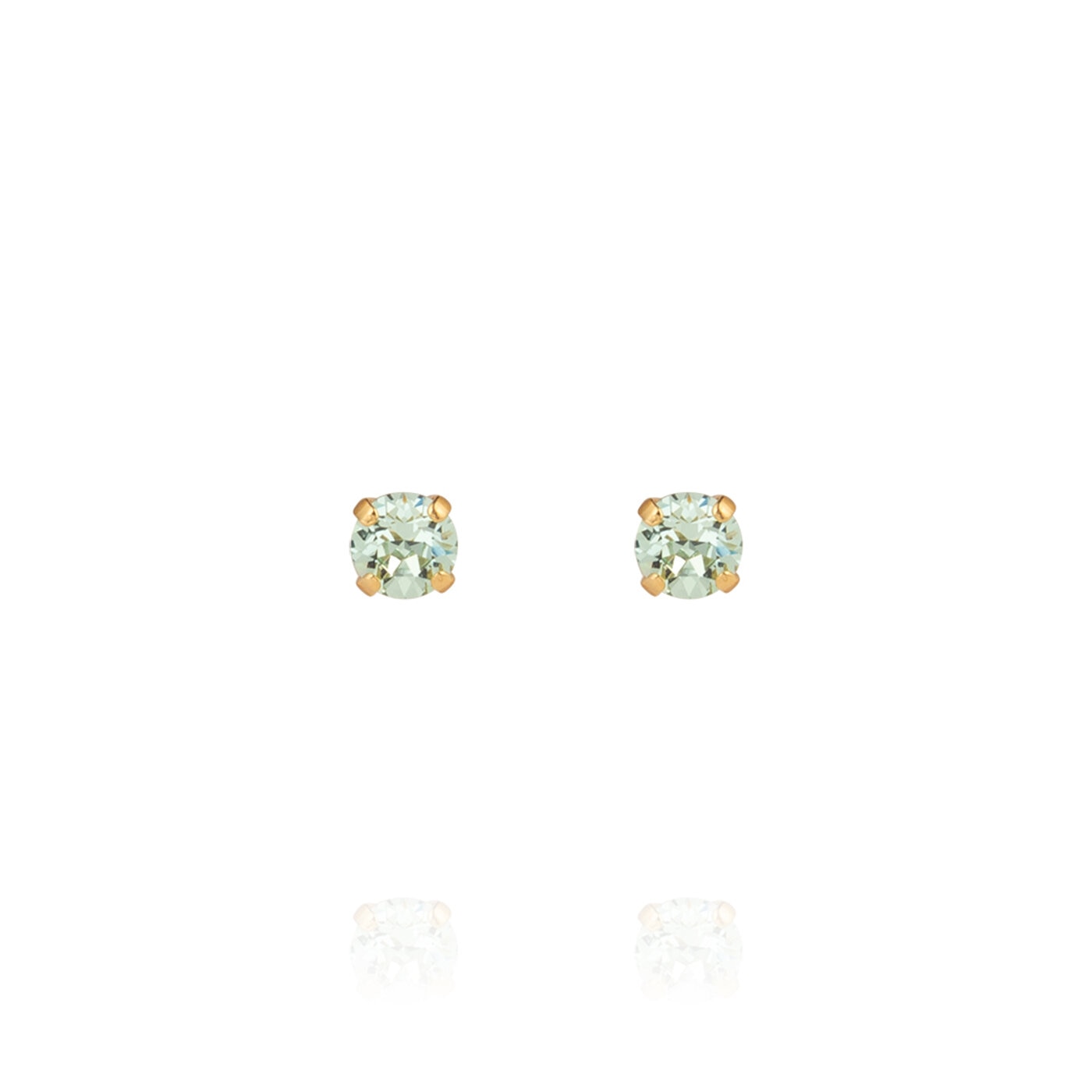 Mini Stud Earrings Gold / Chrysolite