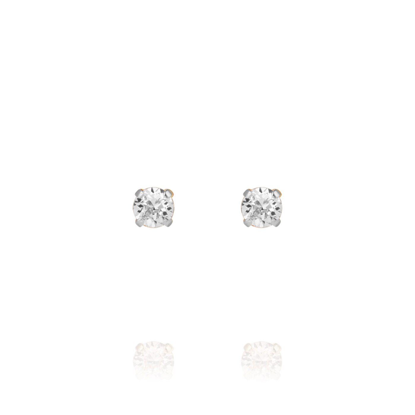 Mini Stud Earrings Rhodium / Crystal